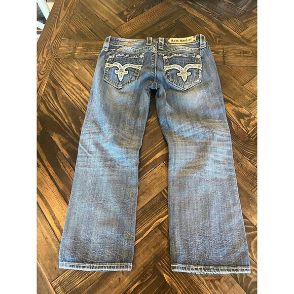 Rock Revival Angela Capri Jeans Women 26 Embellished Western Cowgirl Y2K Stitch - Picture 4 of 15